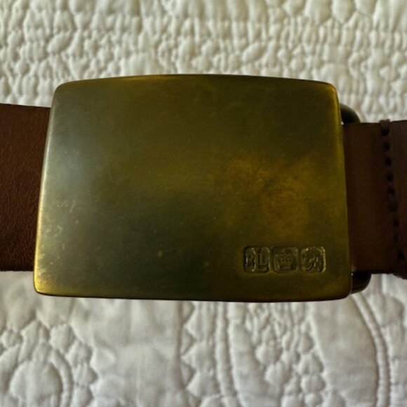 vintage ralph lauren leather belt with brass buckle main image 5